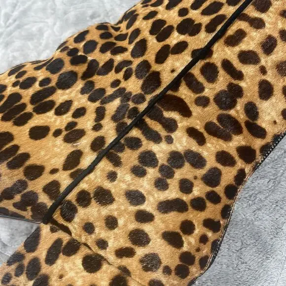 J.Crew Women's Leather Boots 8 Cheetah Print Calf Hair Short Boots Sadie Leopard - Picture 11 of 11